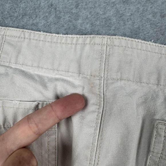 VTG Abercrombie & Fitch Pants Womens 12 Lace Up Front Wide Leg Crop Raw Hem Y2K - Picture 7 of 12